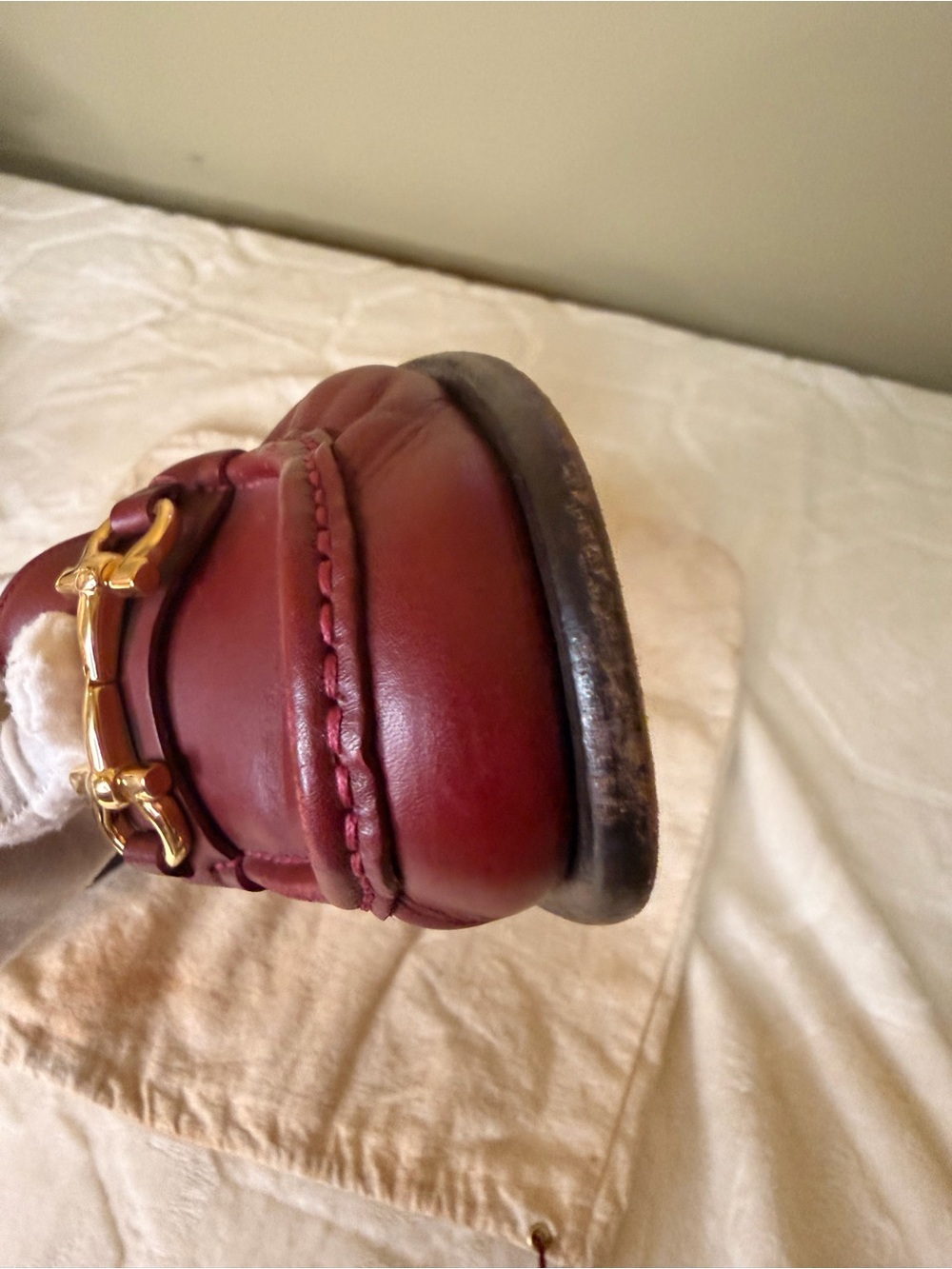 Salvatore Ferragamo Wine Leather Horsebit Loafers - Picture 7 of 16